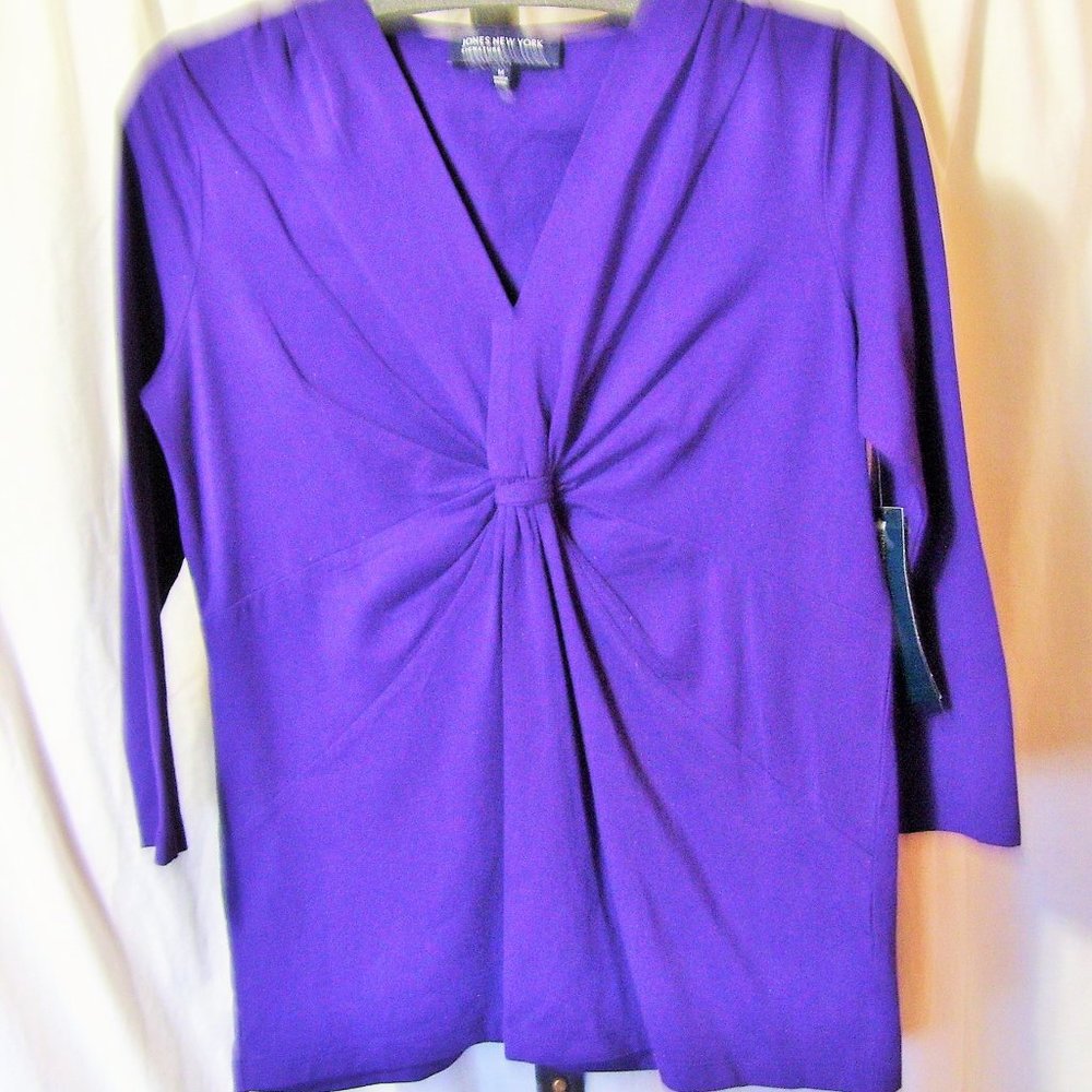 Jones New York Dark Purple Knit Top NWT Size M